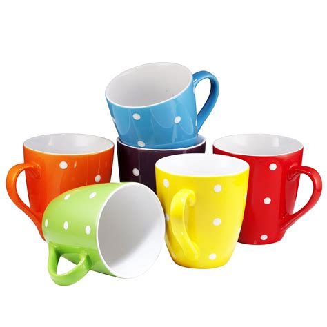 Coffee Mug Set Set of 6 Large-sized 16 Ounce Ceramic Coffee Mugs ...