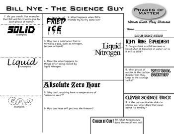 Bill Nye Phases of Matter Worksheet Answer Key - RorykruwFritz