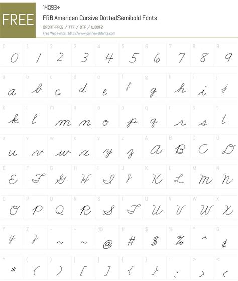 FRB American Cursive DottedSemibold 1.000 Fonts Free Download - OnlineWebFonts.COM