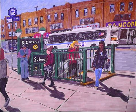 Subway Station, New York City, Brooklyn Fine Art Print, Bus Stop and ...