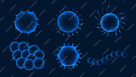 Free Vector | Set of 6 different shapes virus or bacteria background