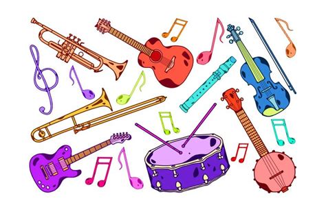 Colorful Instruments Clipart by Jumsoft on Envato Elements | Clip art, Envato, Color