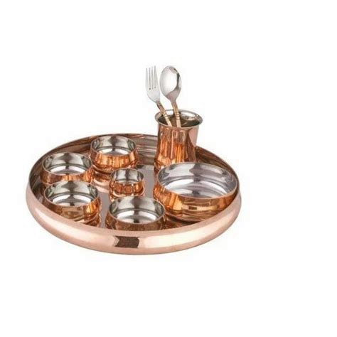 Thali Set Copper Steel at Rs 1000/set | Copper Dinner Set in New Delhi ...