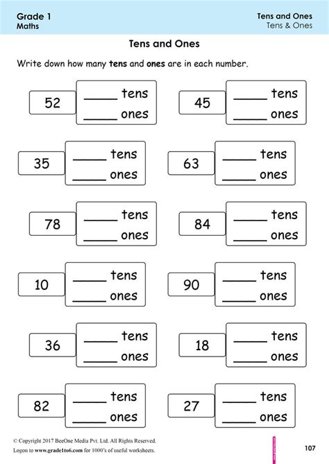 Std 1 Maths Worksheet