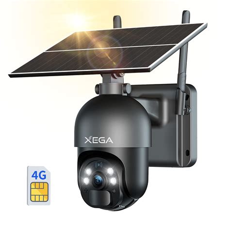 Buy Xega4G LTE Cellular Security Camera Outdoor Solar Camera Wireless ...