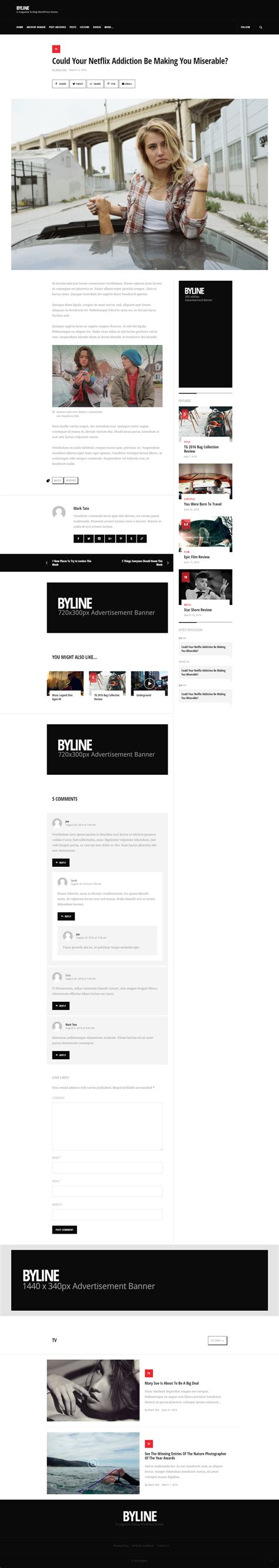 Byline - Magazine & Blog WordPress Theme by WebsiteSmash | ThemeForest