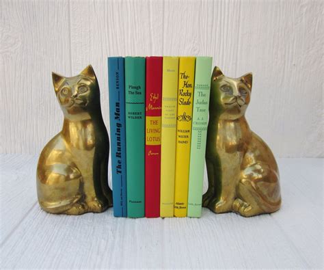 Brass Bookends Brass Cat Bookends Brass Animals Bookshelf | Etsy ...