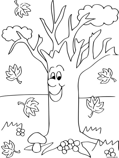 Coloriage Arbre Automne Maternelle Dessin Automne à imprimer