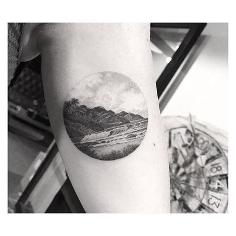 Small nature tattoo specialist | Circle tattoos, Waves tattoo, Dot work ...