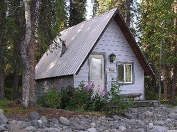 Denali National Park affordable cabins tucked into the woods, on a ...