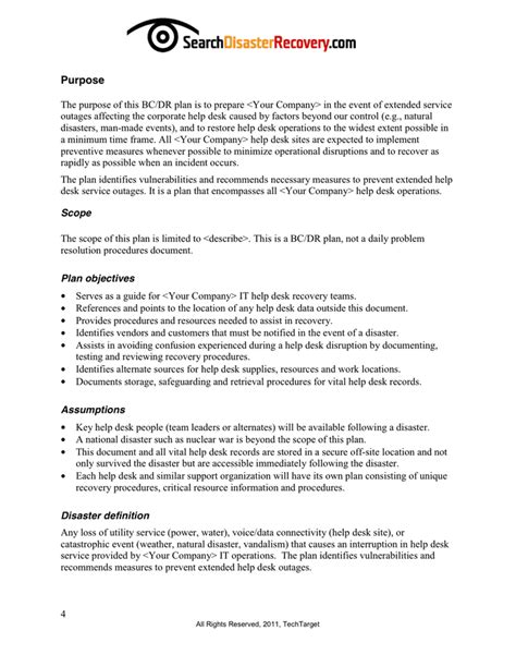 Disaster Recovery Plan Template in Word and Pdf formats - page 4 of 24