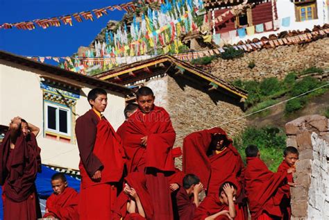 Teenager monks in lamasery editorial photography. Image of teen - 11928832