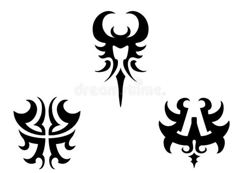 Stylized Three-headed Dragon Tattoo Isolated Stock Vector - Illustration of decoration, ancient ...