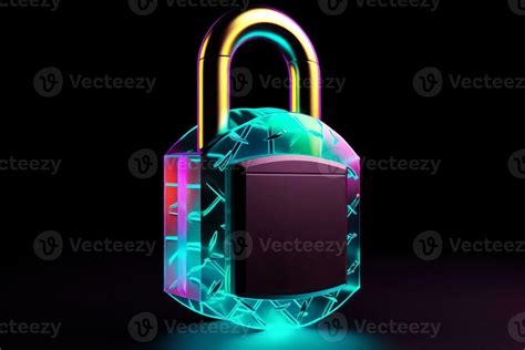 colorful neon cyber security lock 23457736 Stock Photo at Vecteezy