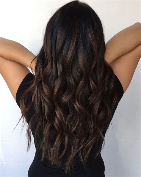 Subtle Brown Balayage on Dark Hair