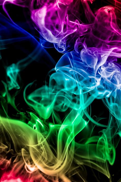 Smoke, colored smoke, colorful, rainbow, dark, HD phone wallpaper | Peakpx