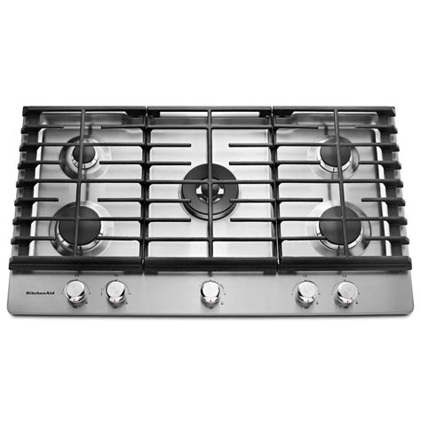 Shop KitchenAid 5-Burner Gas Cooktop (Stainless Steel) (Common: 36-in ...