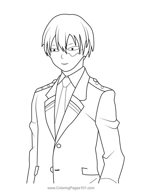 Shoto Todoroki Student Uniform My Hero Academia Coloring Page for Kids - Free My Hero Academia ...