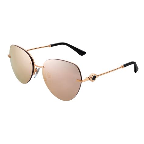 Bulgari - Bvlgari - Semi-Rimless Aviator Sunglasses - Pink Gold ...