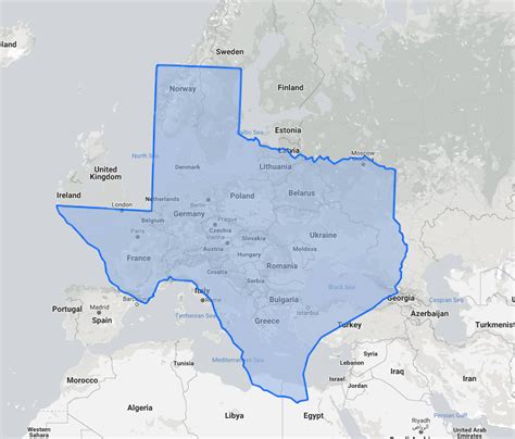 Actual size of Texas in comparison with Europe : r/imaginarymaps