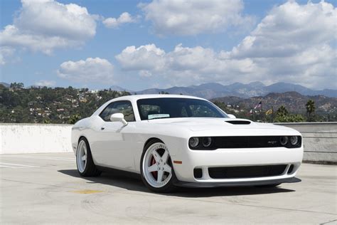 White on White Dodge Challenger SRT Wearing Forgiato Wheels with Brembo ...