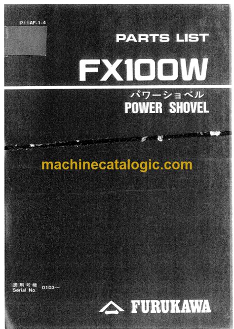 Hitachi FX100W Power Shovel Parts Catalog – Machine Catalogic