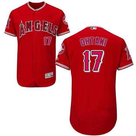 Men's Los Angeles Angels #17 Shohei Ohtani Jersey Red Flexbase Stitched ...