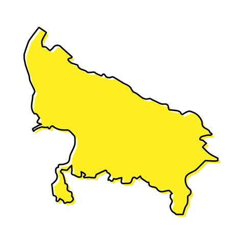 Simple outline map of Uttar Pradesh is a state of India. 21827304 ...