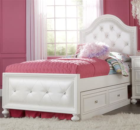 Legacy Classic Kids Madison Full Upholstered Bed with Button Tufting and Double Underbed Storage ...