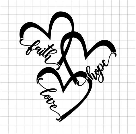 Faith Hope Love Heart Svg, Faith SVG Png Dxf Cutting File Sublimation - Etsy