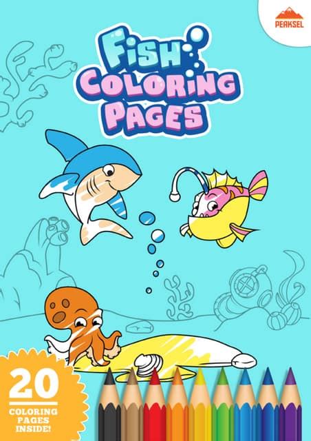 Fish Coloring Pages - Printable Coloring Book For Kids | PDF