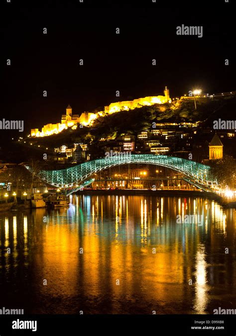 The Bridge of Peace illuminated by night Stock Photo - Alamy