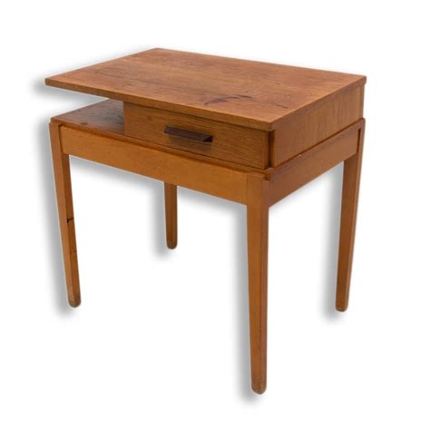 Mid century wooden side table, Czechoslovakia 1970s | #149086