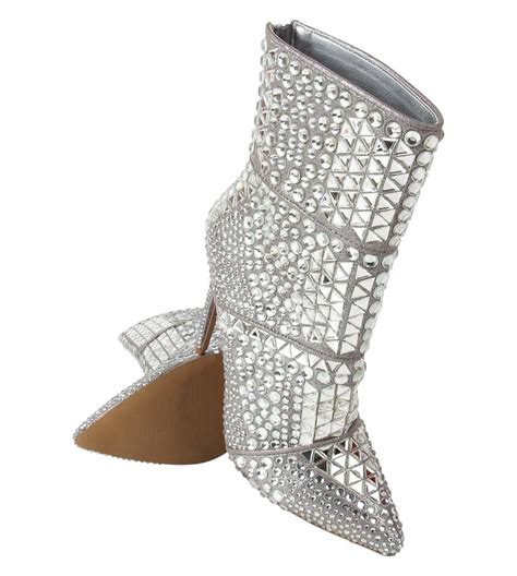 Buy Steve Madden Rhinestone Whole Studded Stiletto Boots for Women Online @ Tata CLiQ Luxury