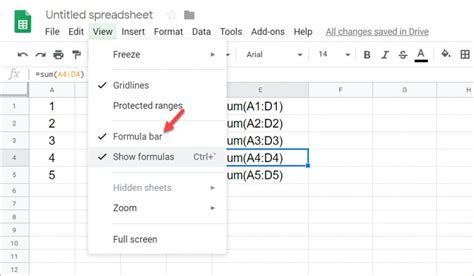 How to Show or Hide Formula Bar in Google Sheets - ExcelNotes