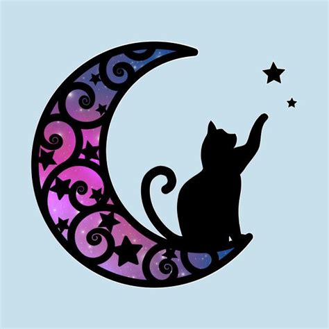 Cat And Moon Silhouette Tattoo - Printable Calendars AT A GLANCE