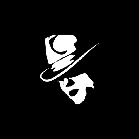 Premium Vector | Silhouette of a man in a hat logo. vector