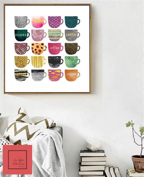 Colorful Coffee Mug Art Print (Unframed) | Kitchen art prints, Mug art, Colorful coffee