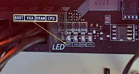 VGA light on motherboard