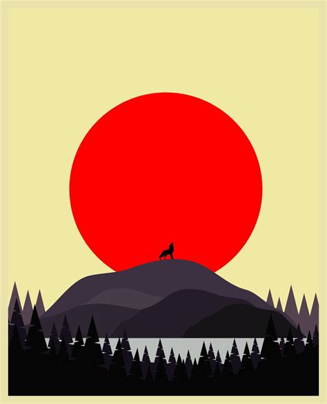 silhouette of a wolf at full moon 6329265 Vector Art at Vecteezy