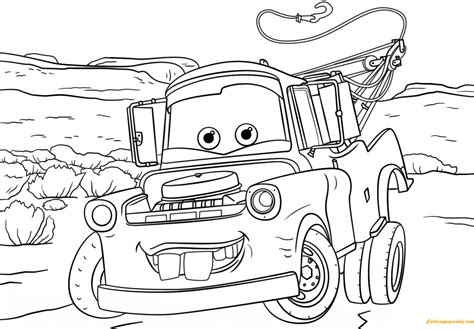 Tow Mater from Cars 3 from Disney Cars Coloring Pages - Cartoons Coloring Pages - Coloring Pages ...