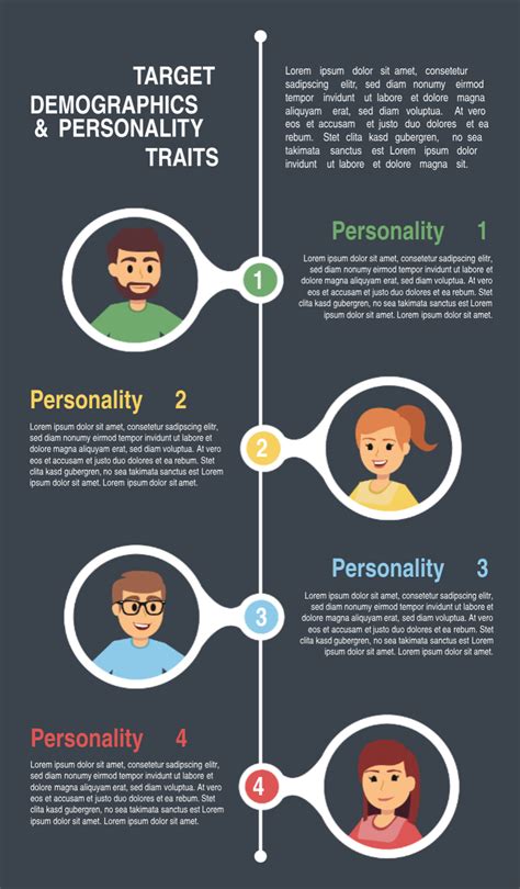 Target demographics & personas infographic template | การออกแบบโบรชัวร์ ...