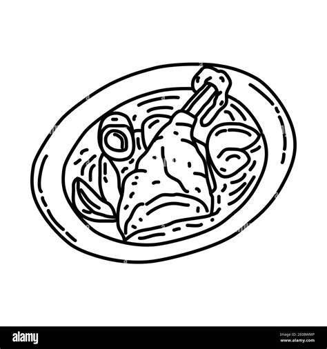 Cuisses de poulet frites avec sauce Banque d'images noir et blanc - Alamy