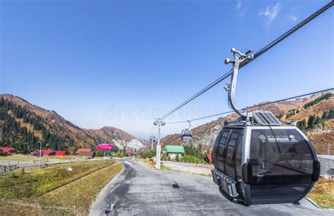 Modern Funicular at Shymbulak Resort Editorial Stock Image - Image of ...