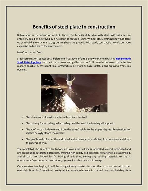 Benefits of steel plate in construction by karterjon - Issuu