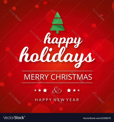 Holiday greetings card with red background green Vector Image