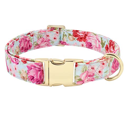 Floral Nylon Dog Collars Heavy Duty Buckle Quick Fit Fancy Female Wide Collars | eBay