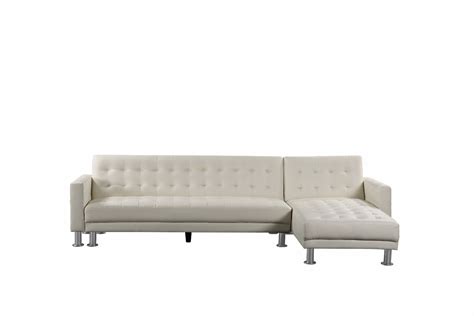 White Leather Sectional Sleeper Sofa