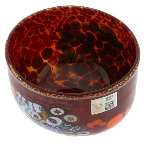 Murano Glass Vases | Murano Millefiori Art Glass Bowl - Red