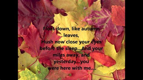 Ed Sheeran Autumn Leaves with lyrics - YouTube